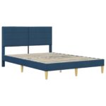 vidaXL Rám postele s čelnou doskou Modrá 120 x 190 cm látka – Obrázok 3