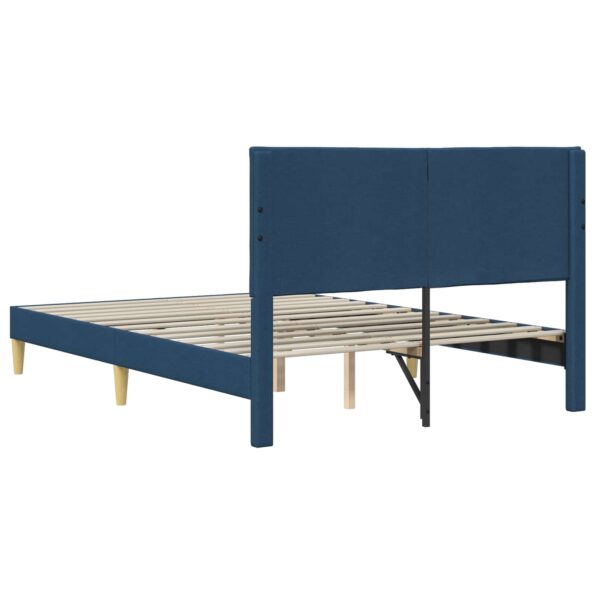 vidaXL Rám postele s čelnou doskou Modrá 120 x 190 cm látka – Obrázok 6