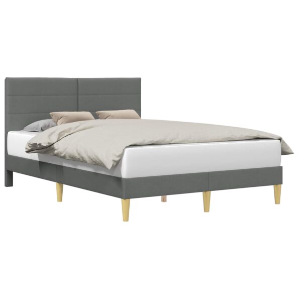 vidaXL Rám postele s čelnou doskou Tmavosivá 140 x 190 cm Látka – Obrázok 2