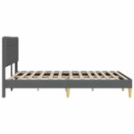 vidaXL Rám postele s čelnou doskou Tmavosivá 140 x 200 cm Látka – Obrázok 5