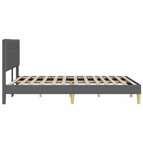 vidaXL Rám postele s čelnou doskou Tmavosivá 140 x 200 cm Látka – Obrázok 5