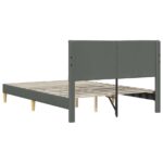 vidaXL Rám postele s čelnou doskou Tmavosivá 140 x 200 cm Látka – Obrázok 6