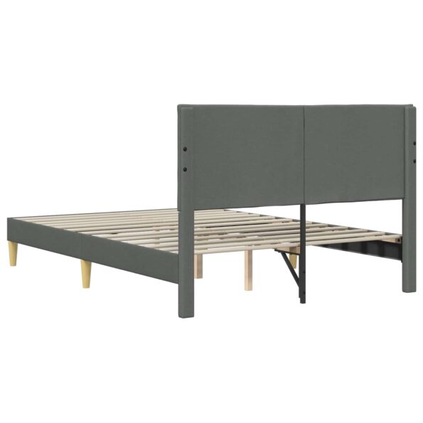 vidaXL Rám postele s čelnou doskou Tmavosivá 140 x 200 cm Látka – Obrázok 6