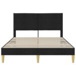 vidaXL Rám postele s čelnou doskou Čierna 140 x 200 cm Látka – Obrázok 4