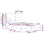 vidaXL Rám postele s čelnou doskou Čierna 140 x 200 cm Látka – Obrázok 9