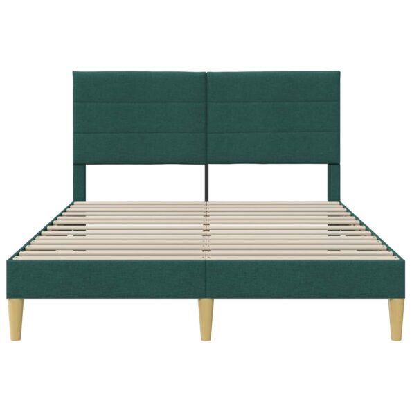vidaXL Rám postele s čelnou doskou Tmavozelená 140 x 200 cm látka – Obrázok 4