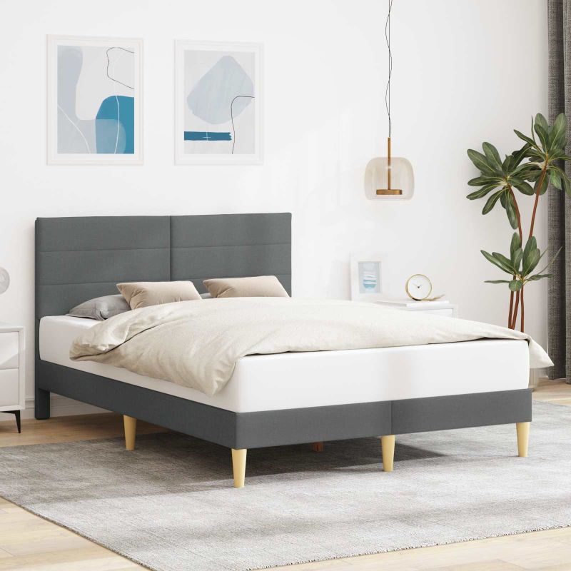 42027595_1.jpg vidaXL Rám postele s čelnou doskou Tmavosivá 160 x 200 cm Látka – Obrázok 1