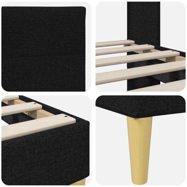 vidaXL Rám postele s čelnou doskou Čierna 160 x 200 cm Látka – Obrázok 7