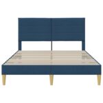 vidaXL Rám postele s čelnou doskou Modrá 160 x 200 cm látka – Obrázok 4