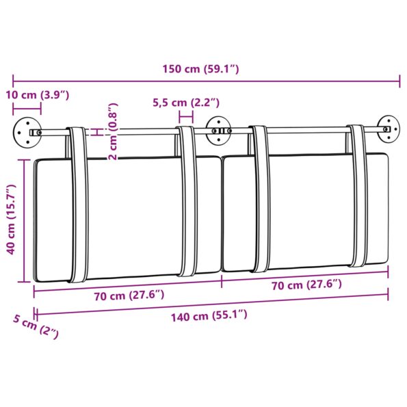 vidaXL Závesná Čelá Nástenný Sivohnedá 140 x 40 cm Kompozitné drevo – Obrázok 12