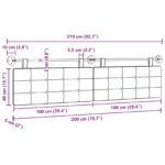 vidaXL Závesná Čelá Nástenný Biely 210 x 55 x 5 cm Umelá koža – Obrázok 11