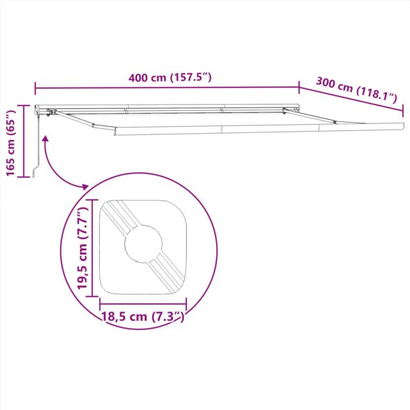vidaXL | Zatemniteľná markíza | Sivá 400 × 300 cm Polyester a hliník – Obrázok 10
