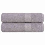 vidaXL Sprchové uteráky FROGN 2 ks sivé 70x140 cm 360 g/m²