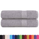 vidaXL Sprchové uteráky FROGN 2 ks sivé 70x140 cm 360 g/m² – Obrázok 2