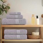 vidaXL Sprchové uteráky FROGN 2 ks sivé 70x140 cm 360 g/m² – Obrázok 3