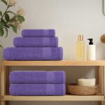vidaXL Utierky na umývanie FROGN 4 ks fialové 30x30 cm 360 g/m² – Obrázok 3