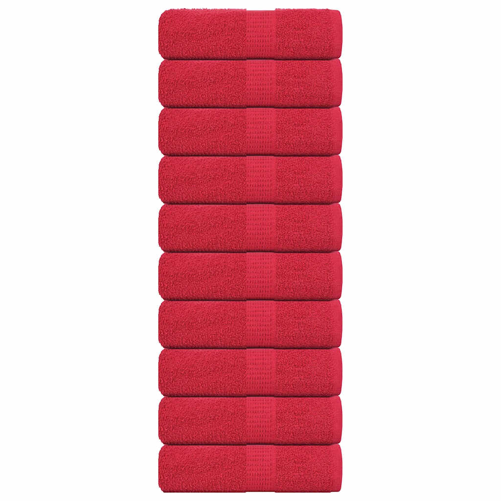 136925_1.jpg vidaXL Uteráky pre hostí FROGN 10 ks červené 30x50 cm 360 g/m² – Obrázok 1
