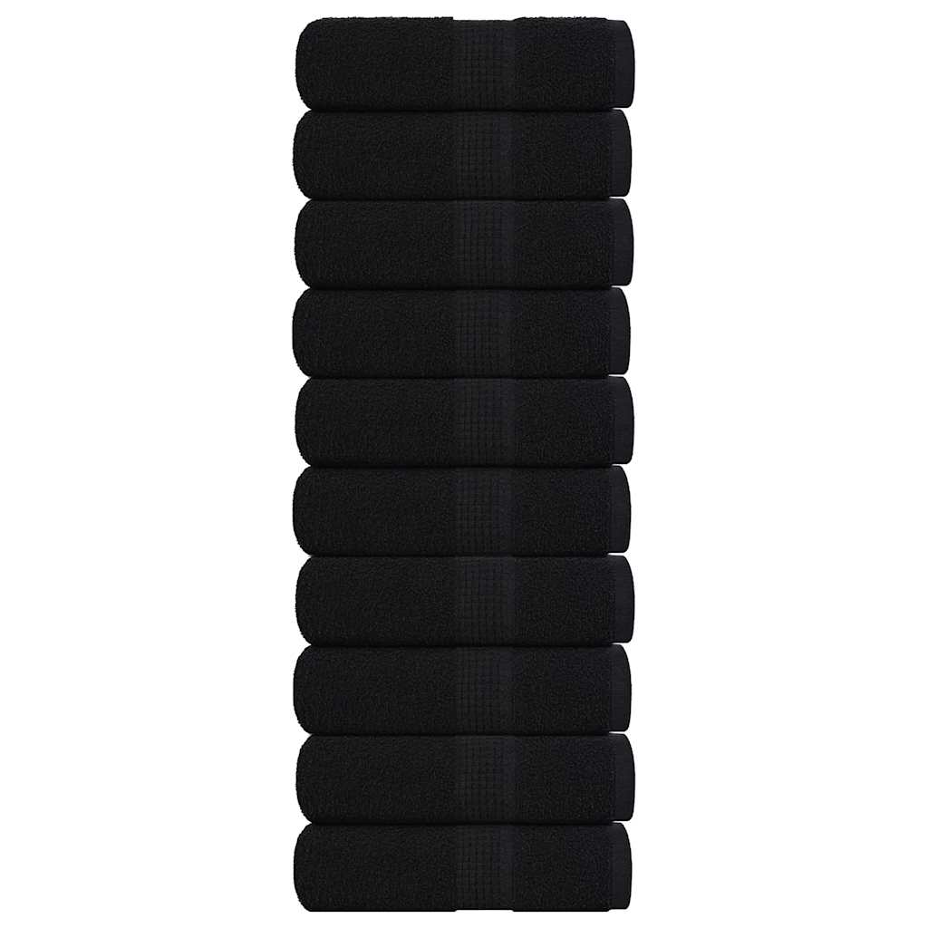 136949_1.jpg vidaXL Uteráky pre hostí FROGN 10 ks čierne 30x50 cm 360 g/m² – Obrázok 1
