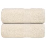 vidaXL Utierky na umývanie FROGN 2 ks krémové 30x30 cm 360 g/m²