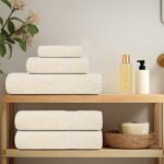 vidaXL Utierky na umývanie FROGN 2 ks krémové 30x30 cm 360 g/m² – Obrázok 3