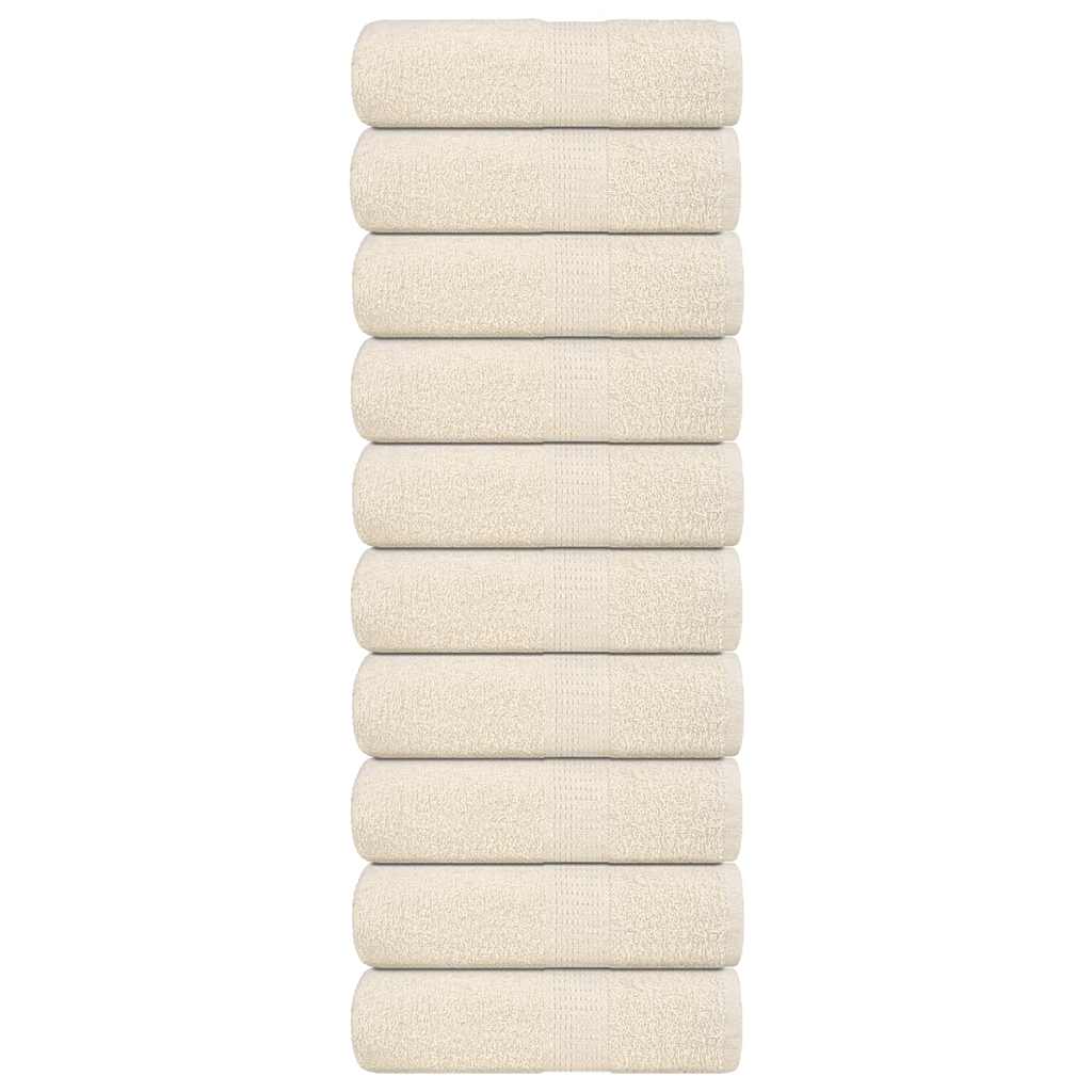 136997_1.jpg vidaXL Uteráky pre hostí FROGN 10 ks krémové 30x50 cm 360 g/m² – Obrázok 1