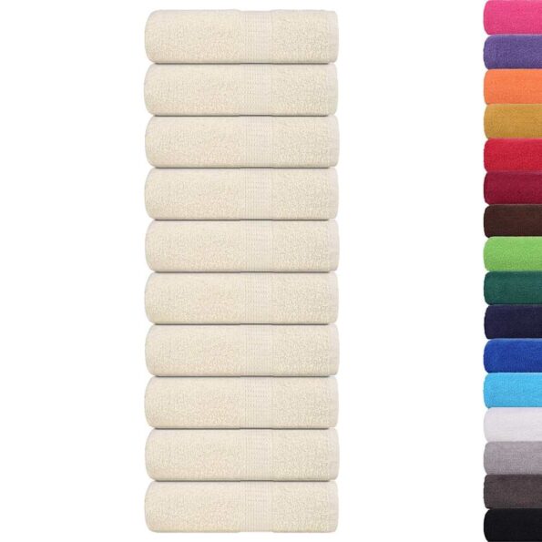 vidaXL Uteráky pre hostí FROGN 10 ks krémové 30x50 cm 360 g/m² – Obrázok 2