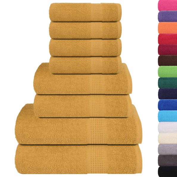 vidaXL 8-dielna sada uterákov FROGN zlatá 360 g/m² – Obrázok 2