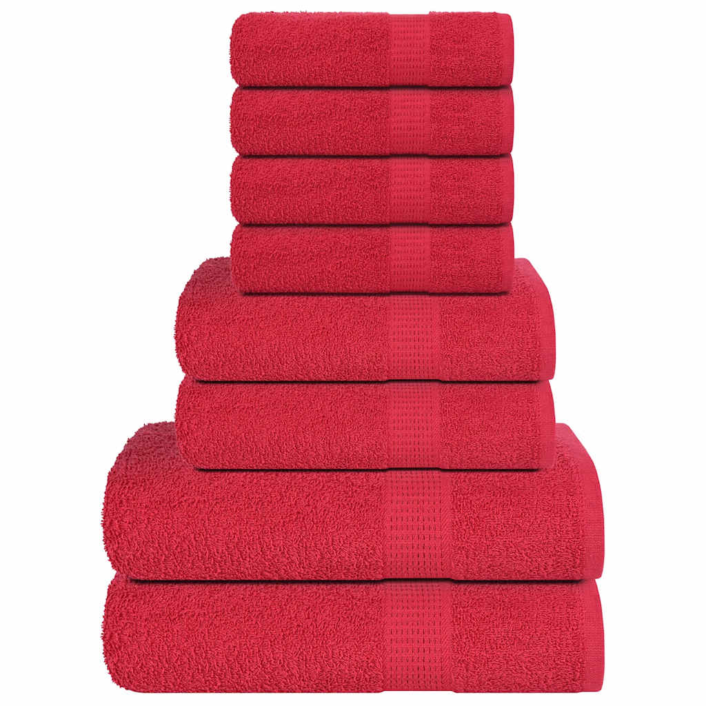 137072_1.jpg vidaXL 8-dielna sada uterákov FROGN červená 360 g/m² – Obrázok 1
