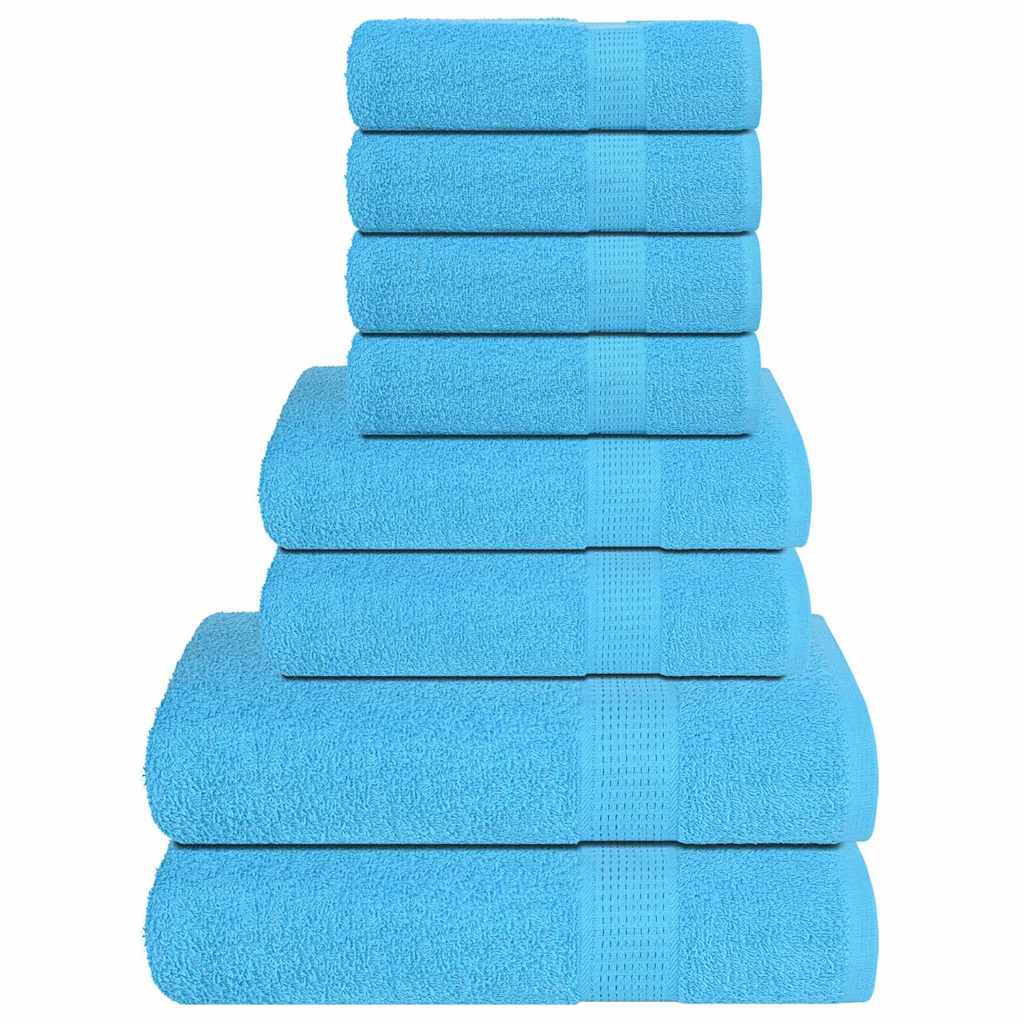 137074_1.jpg vidaXL 8-dielna sada uterákov FROGN tyrkysová 360 g/m² – Obrázok 1