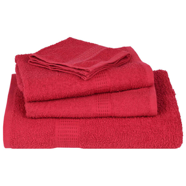 vidaXL 6-dielna sada uterákov FROGN červená 360 g/m² – Obrázok 4