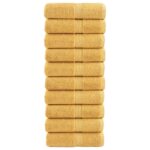 vidaXL Prémiové umývacie utierky SOLUND 10 ks zlaté 30x30 cm 600 g/m²