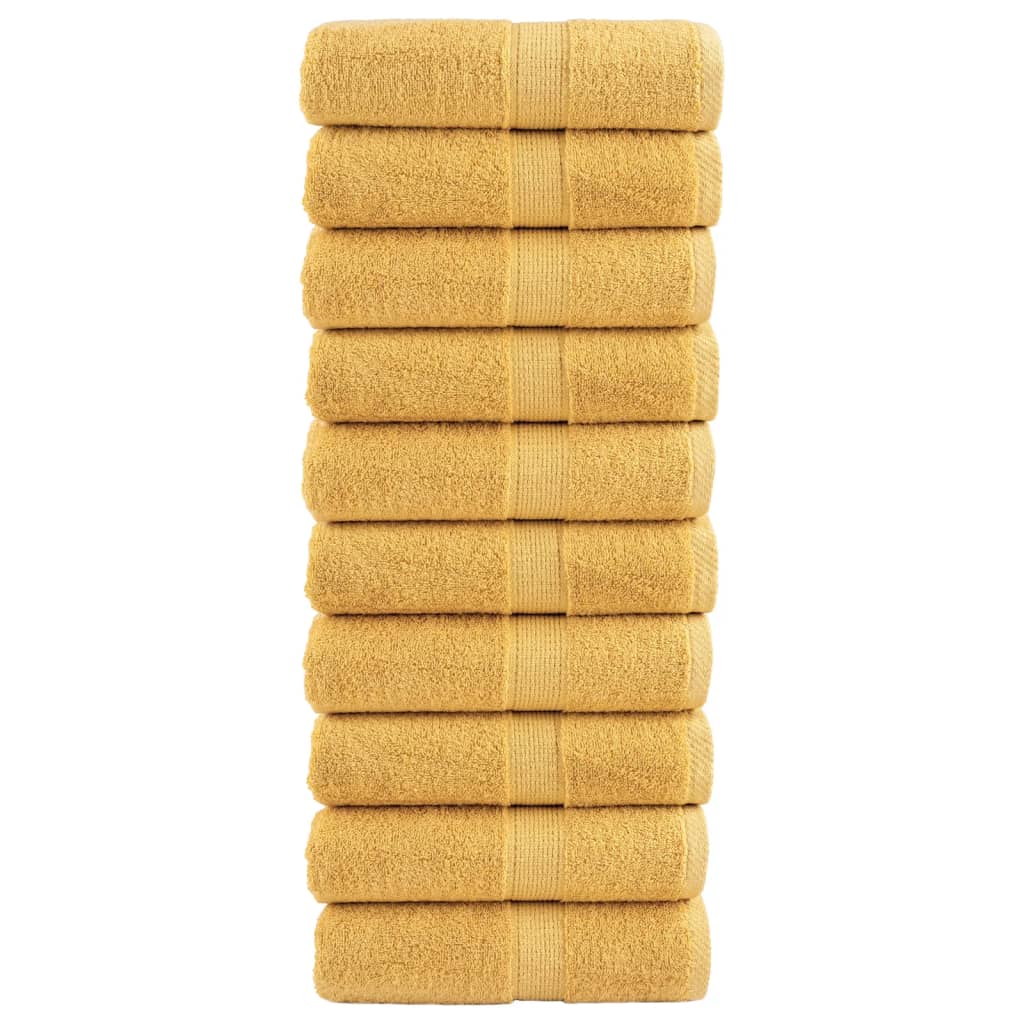 137277_1.jpg vidaXL Prémiové umývacie utierky SOLUND 10 ks zlaté 30x30 cm 600 g/m² – Obrázok 1