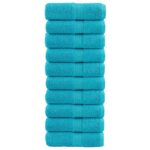 vidaXL Prémiové umývacie utierky SOLUND 10 ks tyrkysové 30x30 cm 600 g/m²