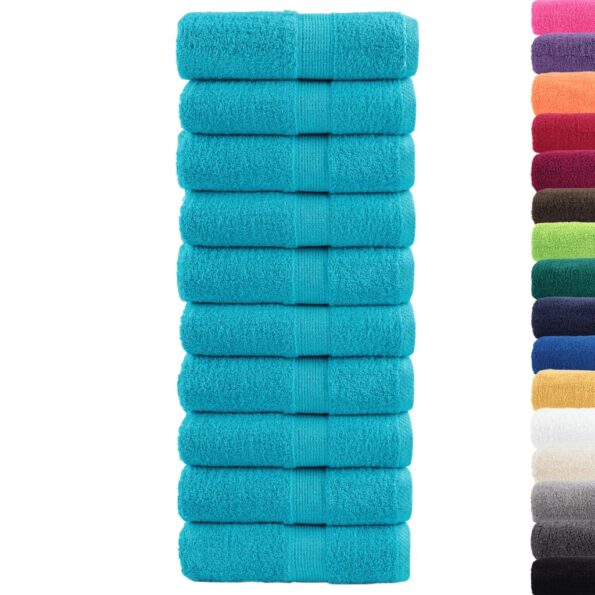 vidaXL Prémiové umývacie utierky SOLUND 10 ks tyrkysové 30x30 cm 600 g/m² – Obrázok 2