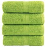 vidaXL Prémiové umývacie utierky SOLUND 4 ks jablkovo zelené 30x30 cm 600 g/m²