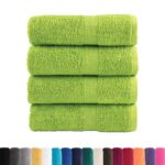 vidaXL Prémiové umývacie utierky SOLUND 4 ks jablkovo zelené 30x30 cm 600 g/m² – Obrázok 2