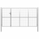 vidaXL Záhradná brána oceľová 350x200 cm strieborná