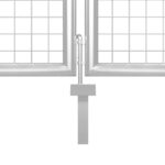 vidaXL Záhradná brána oceľová 350x200 cm strieborná – Obrázok 4