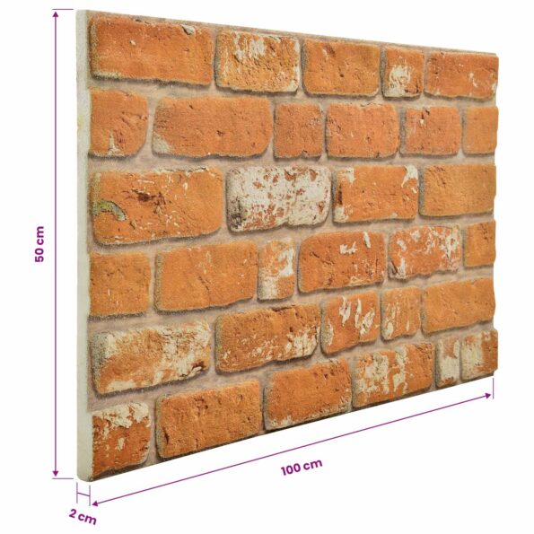 vidaXL Nástenné panely 10 pcs Tehla 100 x 50 cm EPS pena – Obrázok 6