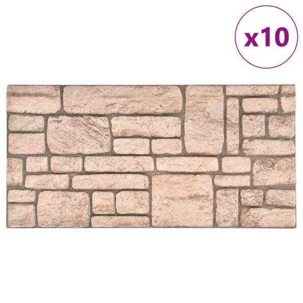 vidaXL Nástenné panely 10 pcs Béžová 100 x 50 cm EPS pena – Obrázok 2