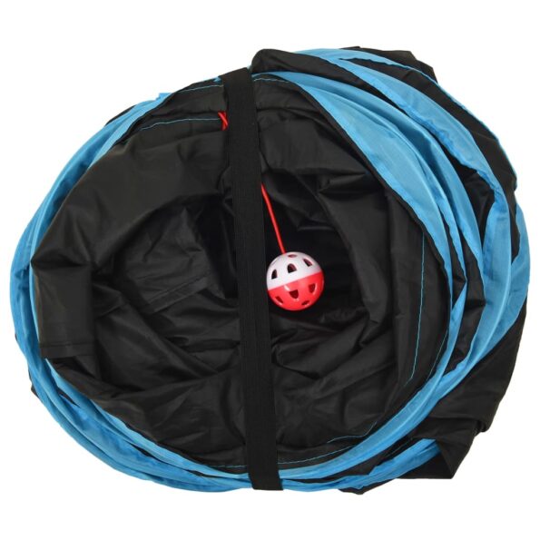 vidaXL Mačací tunel 3-cestný čierno-modrý 25 cm polyester – Obrázok 4