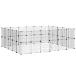 vidaXL 44-panelová klietka pre domáce zvieratá s dvierkami čierna 35x35 cm oceľová – Obrázok 2