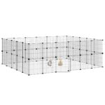 vidaXL 44-panelová klietka pre domáce zvieratá s dvierkami čierna 35x35 cm oceľová – Obrázok 3