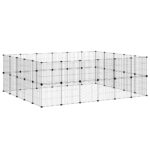 vidaXL 44-panelová klietka pre domáce zvieratá s dvierkami čierna 35x35 cm oceľová – Obrázok 4