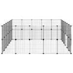 vidaXL 44-panelová klietka pre domáce zvieratá s dvierkami čierna 35x35 cm oceľová – Obrázok 6