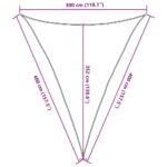 vidaXL Slnečná plachta 160 g/m² trojuholníková čierna 3x4x4 m HDPE – Obrázok 10