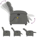 vidaXL Masážne kreslo s polohovacím mechanizmom, tmavosivá látka – Obrázok 7