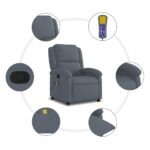 vidaXL Masážne kreslo s polohovacím mechanizmom, tmavošedé zamatové – Obrázok 6