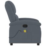 vidaXL Masážne kreslo s polohovacím mechanizmom, tmavošedé zamatové – Obrázok 8