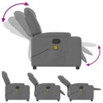 vidaXL Masážne kreslo s polohovacím mechanizmom, tmavosivá látka – Obrázok 5